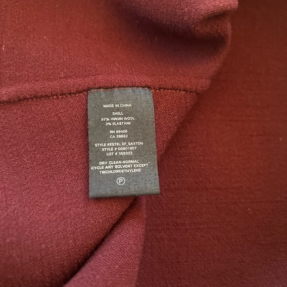 NWOT THEORY Kestel Saxton Sumac Virgin Wool Shift Dress Maroon Size Petite - Picture 7 of 10